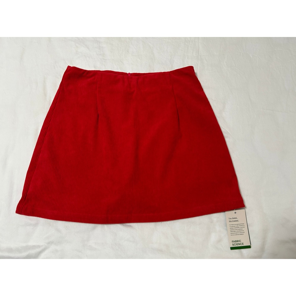 Halara Womens Red Corduroy Mini Skort Skirt Built-in Shorts Size Medium NWT